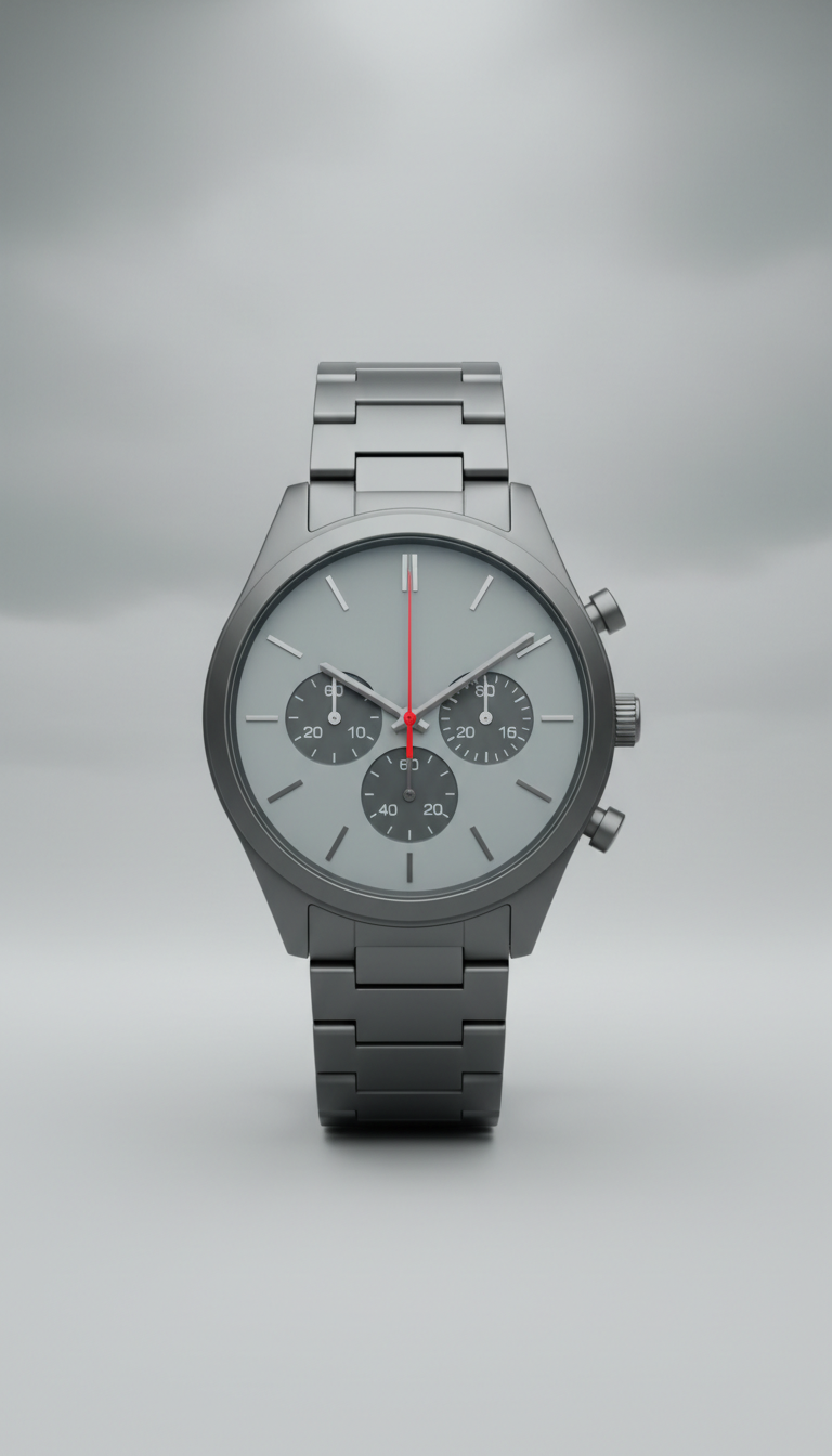 Minimalist Steel Chronograph Watch